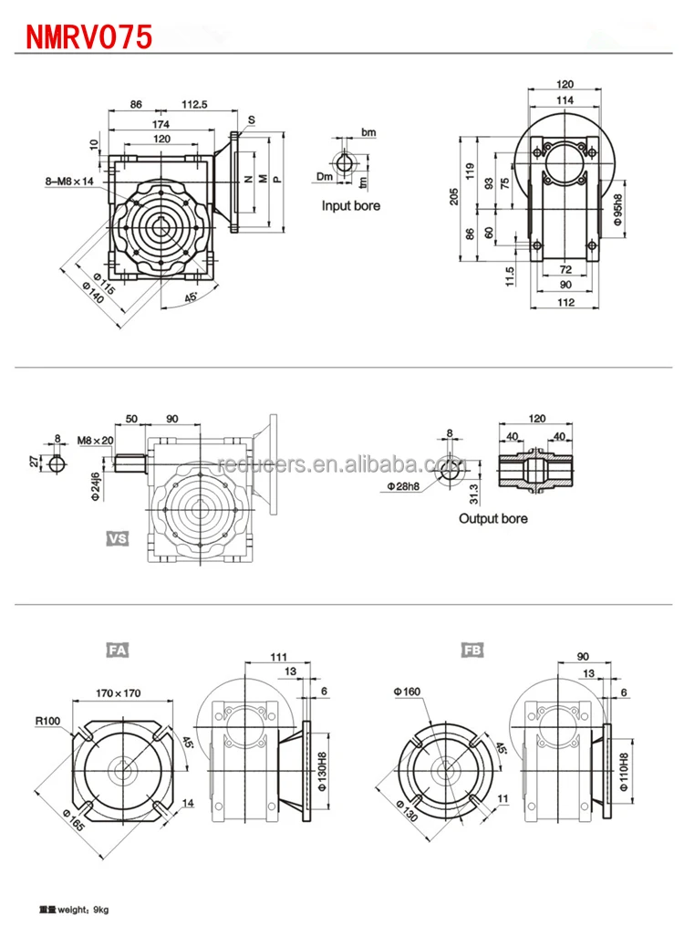 Nmrv075 As 蜗杆变速箱 15 新型nmrv 系列蜗轮减速器用于 带输出轴 Buy 变速变速箱 带变速箱的同轴电机 马车变速箱product On Alibaba Com