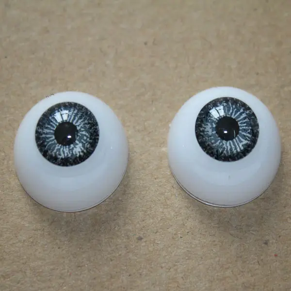 1 Pr of 22mm Reborn Baby Doll Eyes Half Round Acrylic Brown Eyes