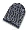 wholesale custom beanie hat with printing 100% acrylic pom pom beanie hat/knitted beanie in winter hat.