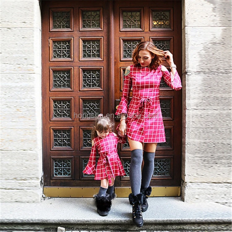 Plaid Mother Daughter Dresses Family 