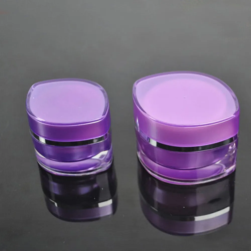批发圆筒叶形紫色化妆品膏霜罐皮肤护理