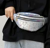 Pink Silver Fanny Pack Female Belt Black Geometric Packs Laser Chest Phone Pouch women waist bags