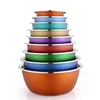 Colorful Stainless Steel 201 large mixing bowl Gift Promotion Polishing bowl multi-sized Kitchenware
