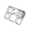 Kitchenware Stainless Steel 18/10 Compartment Lunch Plate for School Canteen Restaurant