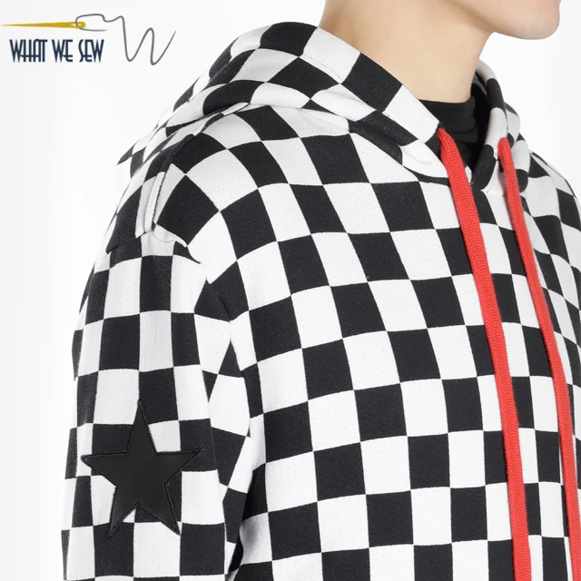 sudadera cuadros blanco y negro