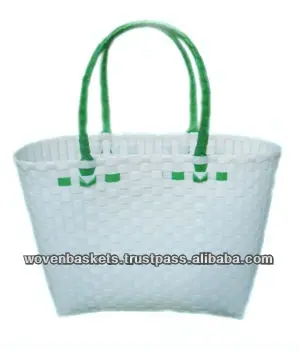 plastic woven basket bag