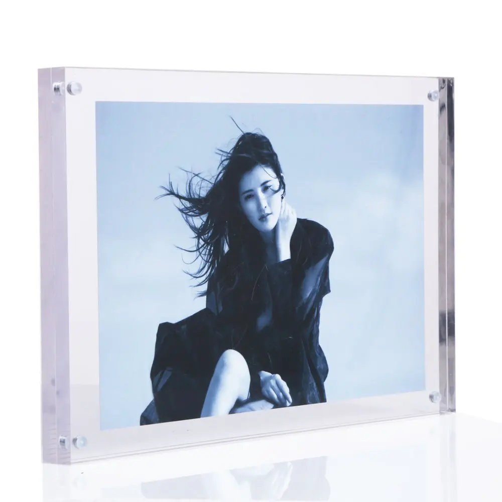 6x8 Clear Acrylic Photo Frames-made to display 6x8,5x7 ,5x5 ,4x6 Inches Picture- Magnetic Table Top Picture Frames