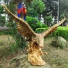 Garden Park Decoration Golden Life Size Bronze Eagle Hunting Sculpture