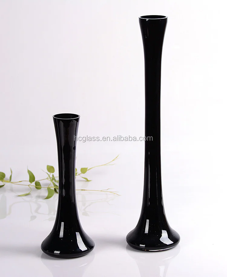 Tall Thin Black Double Glass Vase Buy Tall Thin Black Glass Vase