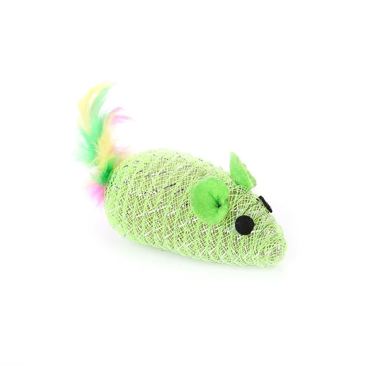 Wholesale Lovely Design Mouse Shaped Pet Cat Toys with Feather