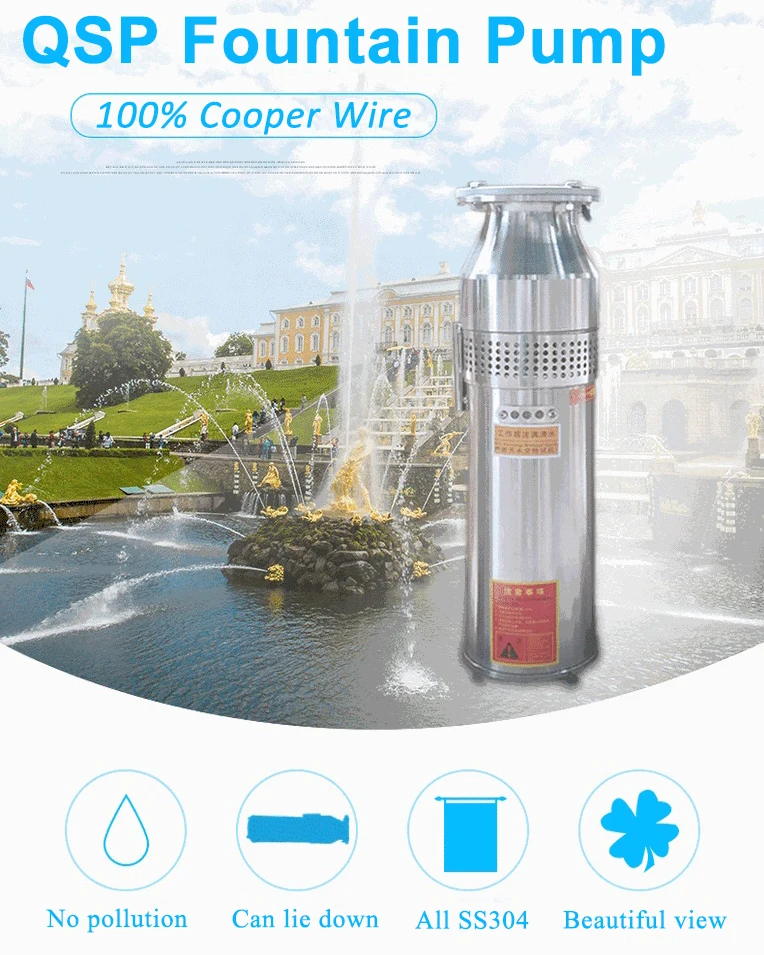 High Pressure Fountain Pumps Submersible Water Fountain Pump For Pond