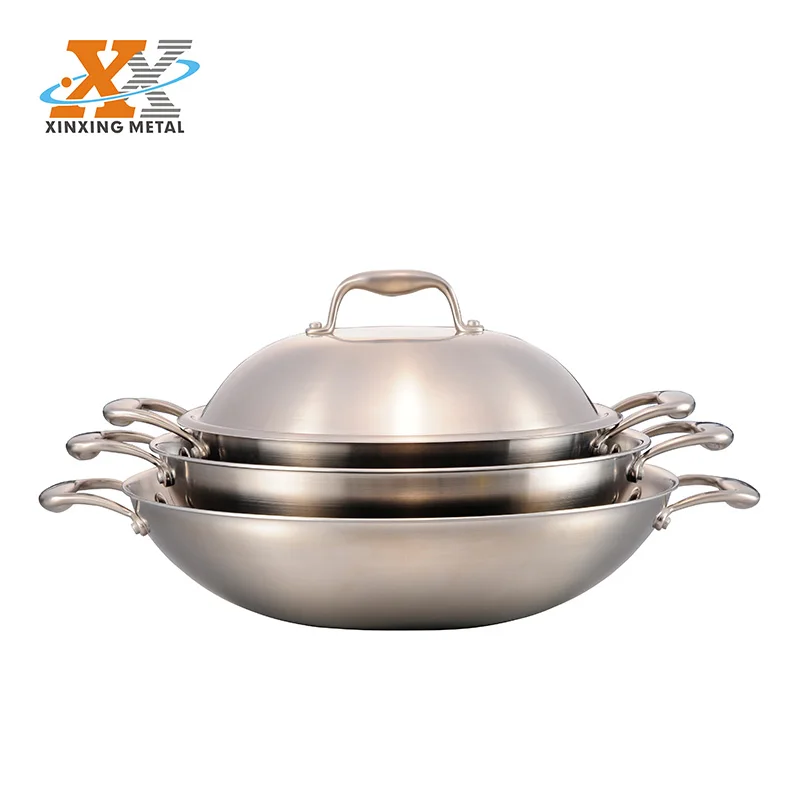 Triply Stainless Steel Chinese Wok Pan Korean Wok Set Buy Chinese