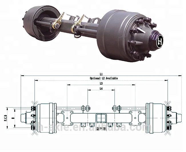 Hydraulic Disc Brake Semi Trailer Axles Fuwa Axles - Buy Axle,Semi ...