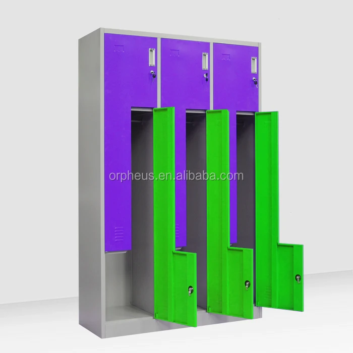 Step Gym Locker 6 Door Metallic Sport Steel Swimming Pool Locker Room Z