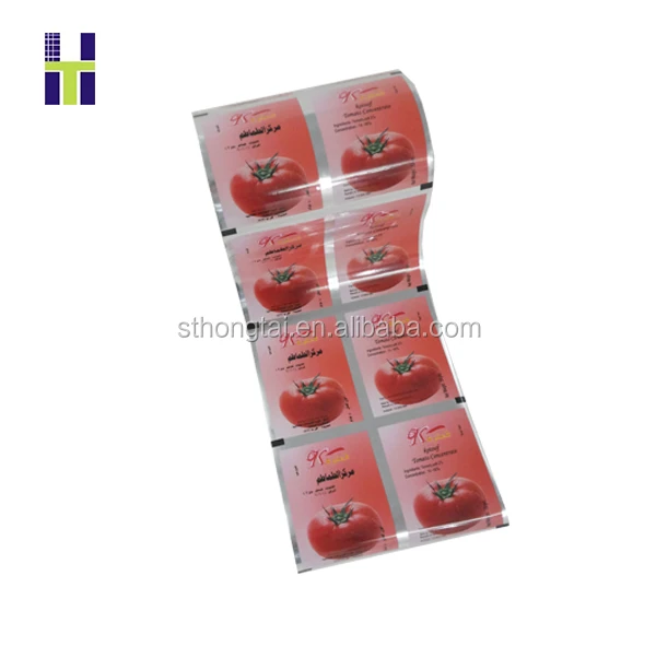 Custom Printed 10g Tomato Ketchup Packet Film Roll Packaging Film