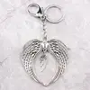 Fashion Key Ring Metal Key Chain Keychain Jewelry Antique Silver Plated angel wings Pendant