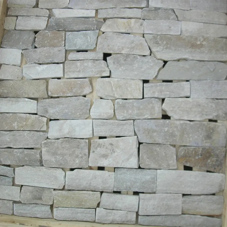 Cheap Thin White Quartz Natural Stone Facing Wall Cladding Bricks
