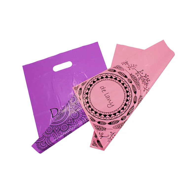 Customized Printed Logo Pe 100 Biodegradable Small Cute Pink Retail