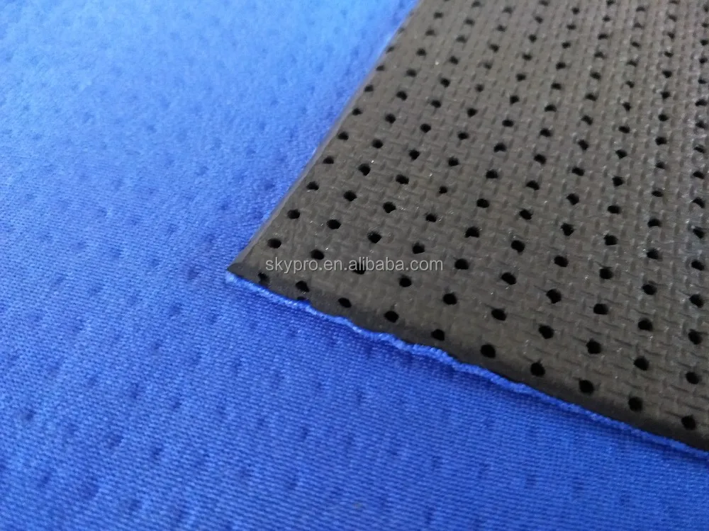 Blue 5mm Perforated Rubber Breathable Neoprene Skidproof Embossed
