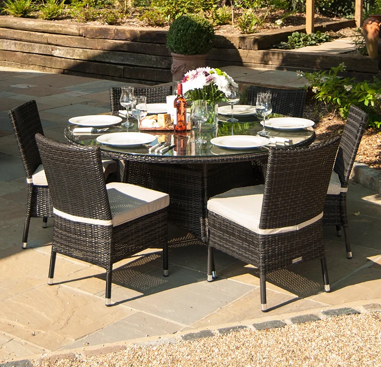 6 Seater Outdoor Patio Modern Rattan Furniture Dining Chair And Wicker Round Table Set View Round Table Set Oem Origin Product Details From Jinhua Origin Furniture Co Ltd On Alibaba Com