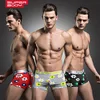 Custom Men's fashion underwear cotton printed flower underpants button decorative pouch enhancing boers for men