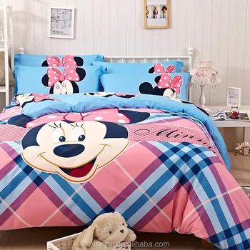 Kids Mickey Minnie Mouse Present Bedclothes Bedding Set For Twin