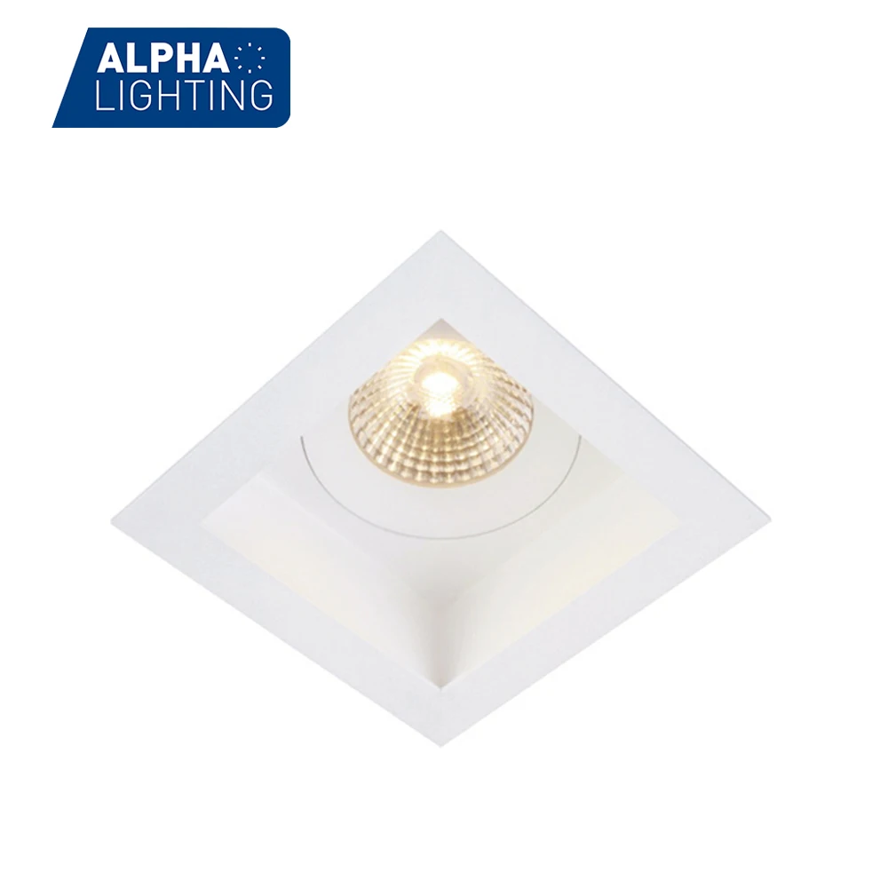 Square recessed GU10 housing or cob led downlight