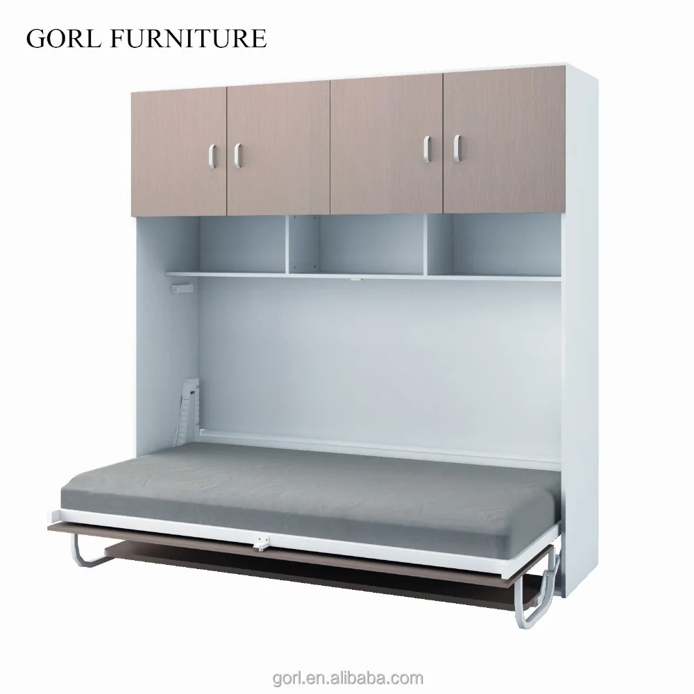 Gorl Furniture Space Saving Hidden Wall Bed Desk Folding Murphy