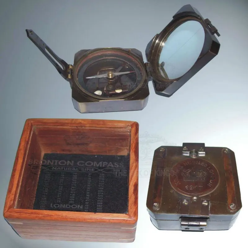 Старинный латунный компас брантона Кельвина /& Hughes London морской подарок