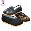 Cheap hot sale chinese traditional old beijing Kung fu slip-on Tai Chi boy embroidered light weight black cloth shoes
