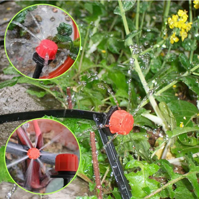 100PCS Adjustable Garden Irrigation Dropper Head Micro Drip Misting Flow Water 
