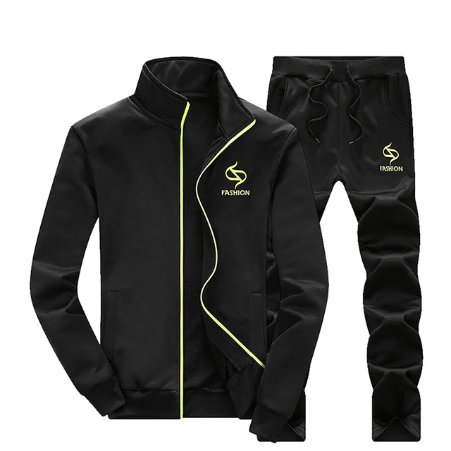 black fitted tracksuit