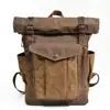 Retro Unisex Oil Wax Canvas Backpack Canvas Waterproof Travel Bag Factory Direct Wholesale Backpacks