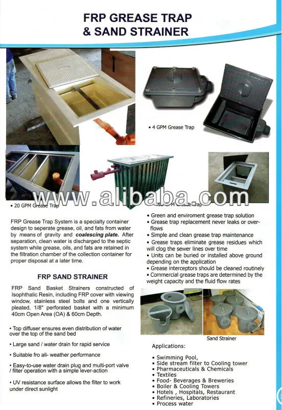 Frp Grease Traps And Frp Sand Strainers Buy Fiberglass Grease