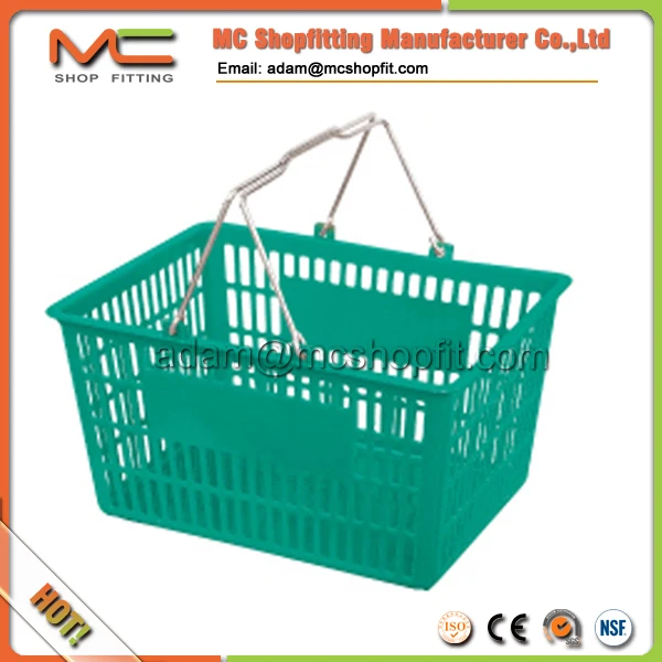 28l Pharmacy Plastic Basket With Double Metal Handle Buy Pharmacy