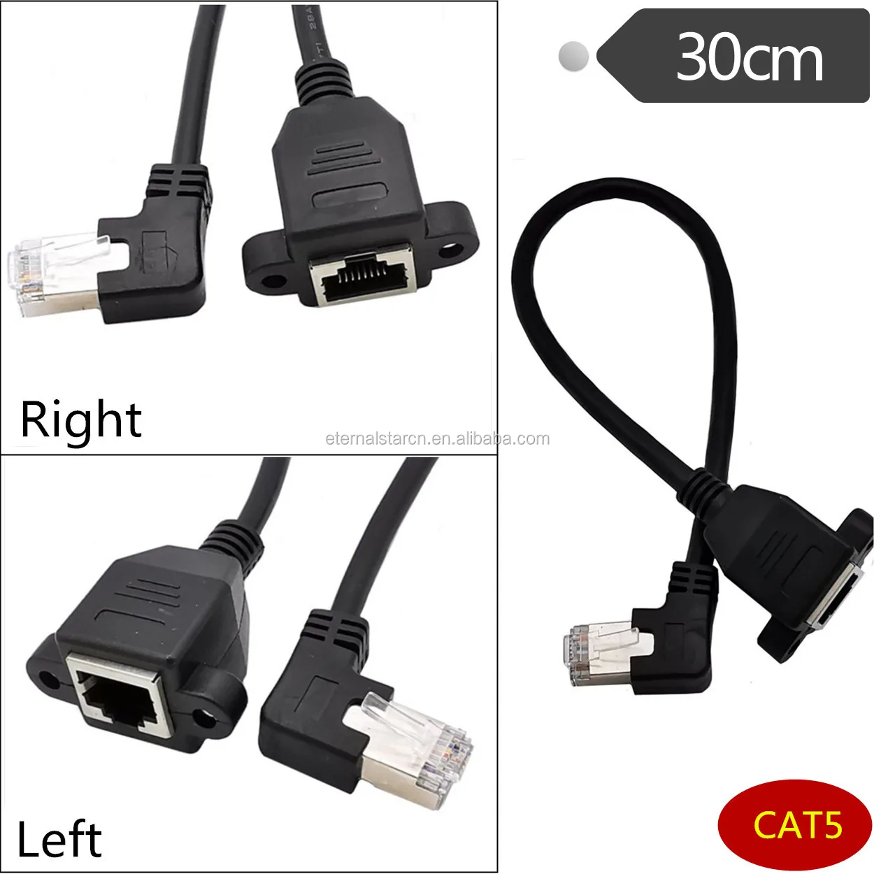 Rj45 Right Angle Cable Cat5e Panel Mount Waterproof