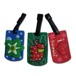 OEM Maker Waterproof Custom 3D Name Logo Soft PVC Rubber Travel L   age Tags & Labels with Plastic Buckle