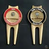 2019 High quality Customized logo Zinc alloy golf divot tool/Alloy Golf Pitch fork with plated