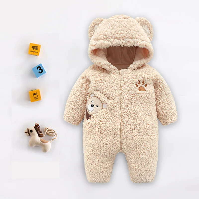 Newborn Baby Winter Warm Clothes 0-3 Months Zipper Baby Pajamas - Buy ...