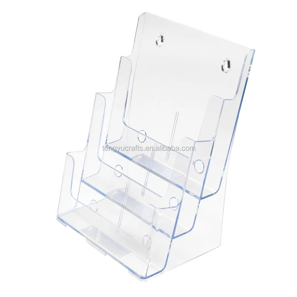 montagem na parede display stand organizador limpar 3 bolso folheto suporte flyers