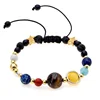 Explosion models universe Galaxy solar system eight planet bracelets guardian stars natural stone beads bracelet seven pulse bra