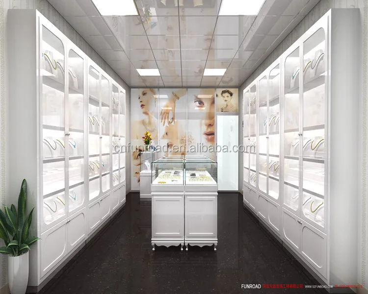 luxury display design store furniture jewelry cabinet