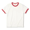 High quality cheap custom summer plain ribbed cuffs round neck cotton t-shirt for men