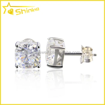 Stylish Sterling Silver Cubic Zirconia Boys Diamond Stylish Sterling Silver Cubic Zirconia Boys Diamond Earrings