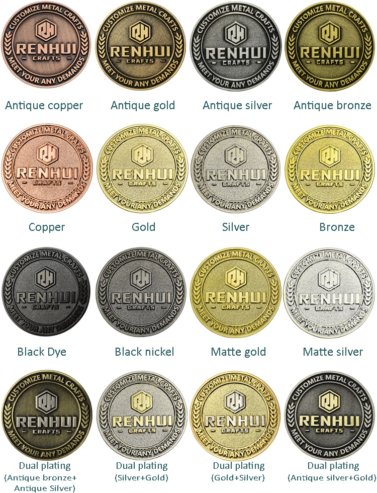 Custom metal stamping 24k gold plating 3d challenge coins