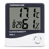 Indoor Large Scree LCD Electronic Temperature Humidity Digital Thermometer Weather Station Alarm Clock HTC-1
