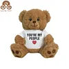 custom hot sell soft stuffed plush teddy bear in cloth for girl and boy