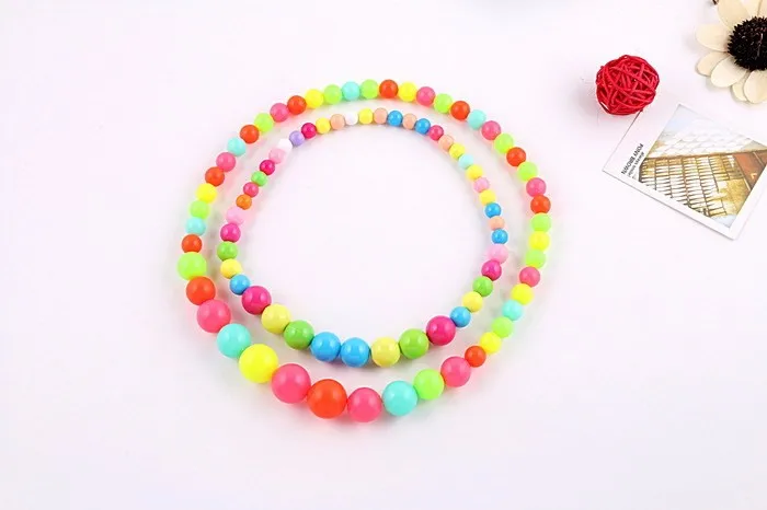 Fashion Children Color Plastic Beads Necklace Children's Jewelry ...