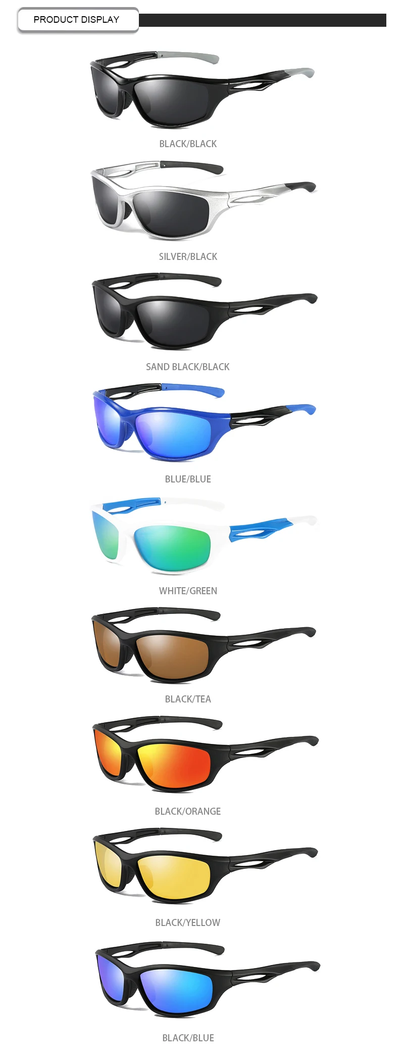 2019 Classic male female unisex cycling driving sun glasses polarized sports sunglasses