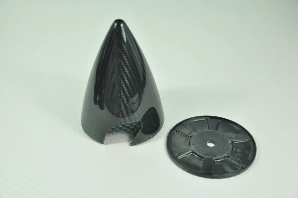 2 BLADES Spinner  5 in // 127 mm Black color Carbon Fiber   for SBach Plane